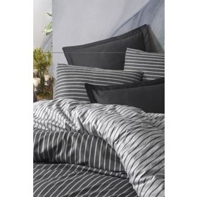 Cotton Box Bambu Pamuk Saten Antrasit Çift Kişilik Nevresim Takımı