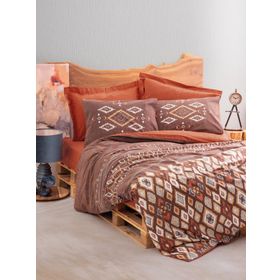 Cotton Box Belize Kahve Etnich Tek Kişilik Nevresim Takımı