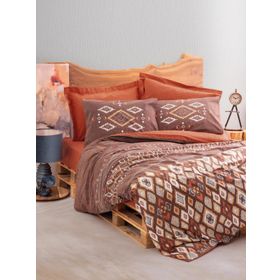 Cotton Box Belize Kahve Etnich Tek Kişilik Nevresim Takımı