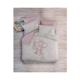 Cotton Box Bellini Puf Nakışlı Ranforce Pembe Çift Kişilik Nevresim Takımı Seti