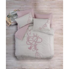 Cotton Box Bellini Puf Nakışlı Ranforce Pembe Çift Kişilik Nevresim Takımı Seti