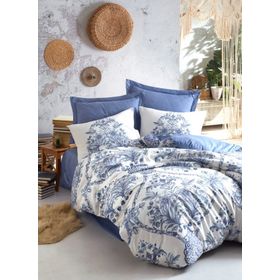 Cotton Box Bohem Tek Kişilik Egina Mavi 160x220 cm Nevresim Takımı