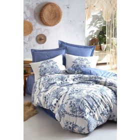 Cotton Box Bohem Tek Kişilik Egina Mavi 160x220 cm Nevresim Takımı
