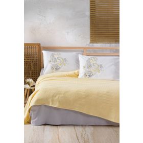 Cotton Box Bond Lori Sarı Çift Kişilik Pike Takımı Seti