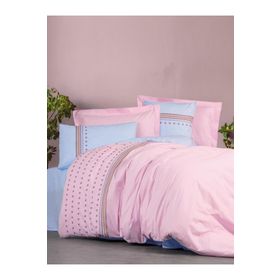 Cotton Box Brode Tatum Mavi Ranforce Çift Kişilik 200x220 cm Nevresim Takımı