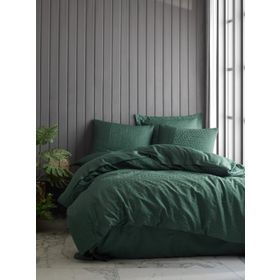Cotton Box Çift Kişilik Jakarlı Saten Hexa Yeşil Nevresim Takımı
