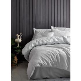Cotton Box Çift Kişilik Jakarlı Saten Leaf Buz Mavisi Nevresim Takımı