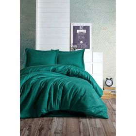 Cotton Box Çift Kişilik Jakarlı Saten Sante Petrol Nevresim Takımı