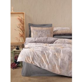 Cotton Box Çift Kişilik Saten Amentes Gri Nevresim Takımı