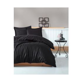 Cotton Box Çift Kişilik Saten Elegante Stripe Siyah Nevresim Takımı