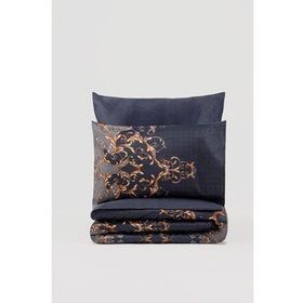 Cotton Box Çift Kişilik Saten Sarina Lacivert Nevresim Takımı