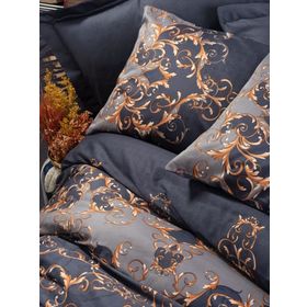 Cotton Box Çift Kişilik Saten Sarina Lacivert Nevresim Takımı