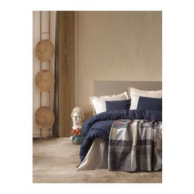 Cotton Box Clement Lacivert Comfy Pamuk Battaniyeli Tek Kişilik Nevresim Takımı