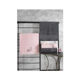 Cotton Box Colorful %100 Pamuk Antrasit-Pembe Hamam Havlu Seti