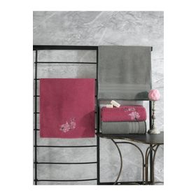 Cotton Box Colorful 4'lü Gri-Koyu Pembe Havlu Seti