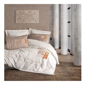 Cotton Box Cool Mood Nakışlı Ranforce Tek Kişilik Kahve Nevresim Takımı