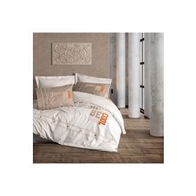 Cotton Box Cool Mood Nakışlı Ranforce Tek Kişilik Kahve Nevresim Takımı