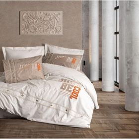 Cotton Box Cool Mood Nakışlı Ranforce Tek Kişilik Kahve Nevresim Takımı
