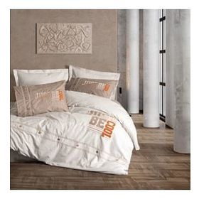 Cotton Box Cool Mood Nakışlı Ranforce Tek Kişilik Kahve Nevresim Takımı