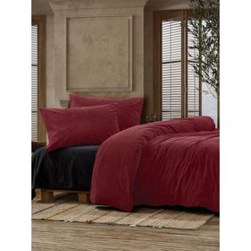 Cotton Box Crash Bordo Çift Kişilik Nevresim Takım