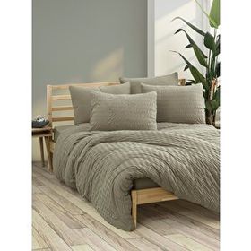 Cotton Box Crepe Penye Vizon Lastikli Çift Kişilik Çarşaflı Nevresim Takımı