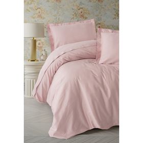 Cotton Box CTN-EGT-STP-STN-C-K-N-T-PUDRA Elegant Stipe Saten Pudra Çift Kişilik Nevresim Takımı