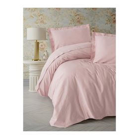 Cotton Box CTN-EGT-STP-STN-C-K-N-T-PUDRA Elegant Stipe Saten Pudra Çift Kişilik Nevresim Takımı