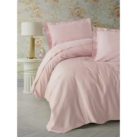 Cotton Box CTN-EGT-STP-STN-C-K-N-T-PUDRA Elegant Stipe Saten Pudra Çift Kişilik Nevresim Takımı