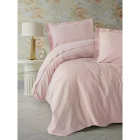 Cotton Box CTN-EGT-STP-STN-C-K-N-T-PUDRA Elegant Stipe Saten Pudra Çift Kişilik Nevresim Takımı