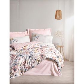 Cotton Box Dalya Pudra Çift Kişilik Saten 200x220 cm Nevresim Takımı