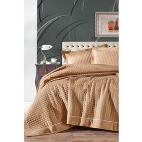 Cotton Box Dıamond Çift Kişilik Hardal Yatak Örtüsü
