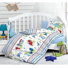 Cotton Box Dino Mavi Bebek Nevresim Takımı