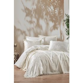 Cotton Box Elegance Chi Chi Krem Çift Kişilik Pikeli Nevresim Takımı