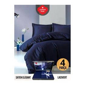 Cotton Box Elegant Lacivert Çift Kişilik Nevresim Takımı