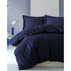 Cotton Box Elegant Lacivert Saten Çift Kişilik Nevresim Takımı