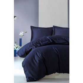 Cotton Box Elegant Lacivert Saten Çift Kişilik Nevresim Takımı