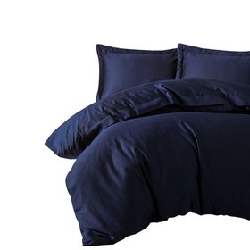 Cotton Box Elegant Lacivert Saten Çift Kişilik Nevresim Takımı