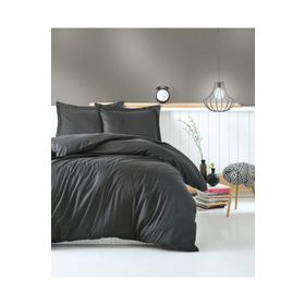 Cotton Box Elegant Saten Stripe Antrasit Çift Kişilik Nevresim Takımı