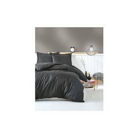 Cotton Box Elegant Saten Stripe Antrasit Çift Kişilik Nevresim Takımı