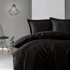 Cotton Box Elegant Siyah Saten Çift Kişilik Nevresim Takımı