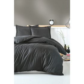 Cotton Box Elegant Stipe Antrasit Çift Kişilik Nevresim Takımı