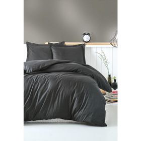 Cotton Box Elegant Stipe Antrasit Çift Kişilik Nevresim Takımı