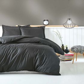 Cotton Box Elegant Stipe Antrasit Çift Kişilik Nevresim Takımı
