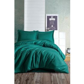 Cotton Box Elegant Stripe Petrol Çift Kişilik Nevresim Takımı