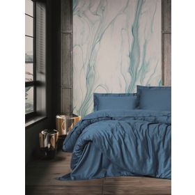 Cotton Box Elegante Mavi Tek Kisilik Saten Nevresim Takimi