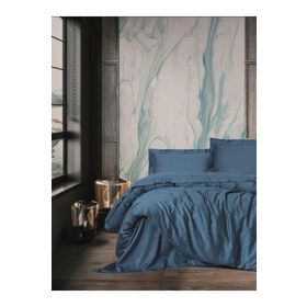 Cotton Box Elegante Mavi Tek Kisilik Saten Nevresim Takimi