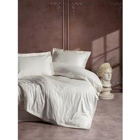 Cotton Box Elegante Stripe Ekru Çift Kişilik Saten Nevresim Takımı