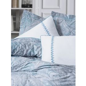 Cotton Box Elit Saten Stilla Mavi Çift Kişilik Nevresim Takımı