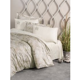 Cotton Box Elite Beatrix Bej Saten Çift Kişilik 200x220 cm Nevresim Takımı