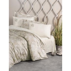 Cotton Box Elite Beatrix Bej Saten Çift Kişilik 200x220 cm Nevresim Takımı